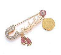 Spilla da balia in cristallo Mashallah Spilla in acciaio inossidabile con occhio malvagio turco Spilla da bavero minuscola per la decorazione di borse di vestiti