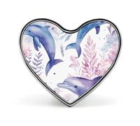 Spilla da bavero a forma di alghe nel mare, 1 pollice, in metallo, a forma di cuore, leggera, con bordi lisci, versatile, spilla con distintivo d'amore per camicie, giacche, borse, regali per amici