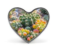 Spilla da bavero a forma di cactus succulento, alla moda squisite, bottoni personalizzati, distintivi, uniche e originali, a forma di cuore carine, in metallo per zaino,