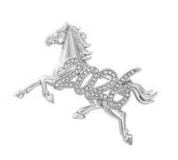 Spilla da bavero a forma di cavallo con zodiaci cinesi, elettroplaccata, accessorio ideale per tutti gli abiti formali, One Size, come descritto