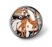 Spilla da bavero a forma di cavallo dei cartoni animati, spille squisite, bottoni personalizzati, distintivo, spilla unica in metallo, distintivo rotondo, spille rotonde alla moda per borse e vesti