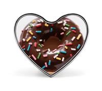 Spilla da bavero a forma di ciam al cioccolato, spilla a forma di cuore in metallo da 1 pollice, leggera, con bordi lisci, spilla versatile con distintivo d'amore per camicie, giacche, borse,