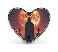 Spilla da bavero a forma di cimitero di ragni, spilla a forma di cuore in metallo da 1 pollice, leggera, con bordi lisci, spilla versatile con distintivo d'amore per camicie, giacche, borse, regali