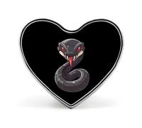 Spilla da bavero a forma di cobra e serpente con cuore carino, accessorio di gioielleria per abbigliamento uomo e donna