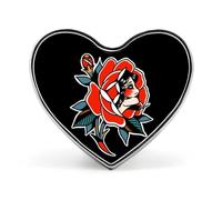 Spilla da bavero a forma di cuore, classica e tradizionale, per tatuaggi.