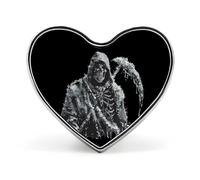 Spilla da bavero a forma di cuore con la Morte in persona