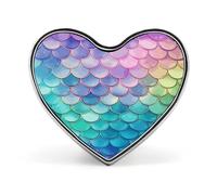 Spilla da bavero a forma di cuore con squame di sirena sfumata da sogno elegante spilla a forma di cuore divertente spilla personalizzata pin back alla moda carina spilla a forma di cuore spille per