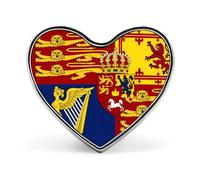 Spilla da bavero a forma di cuore con stendardo reale del Regno Unito, spilla personalizzata per matrimoni e feste, gioiello per uomo e donna, abbigliamento e cappelli.