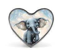 Spilla da bavero a forma di elefante che gioca con le bolle di sapone, per uomo e donna, con smaltatura a forma di cuore, in lega di alluminio, ideale per cappelli, giacche, zaini e abiti. Spilla all