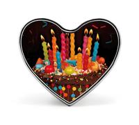 Spilla da bavero a forma di farfalla verde lime con scritta "Happy Birthday Big Cake" - Spilla a forma di cuore per accessori da uomo e da donna, spille da bavero in smalto leggero da 1 pollice, botto