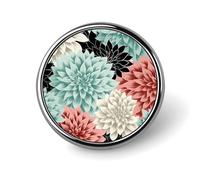 Spilla da bavero a forma di fiore di dalia per uomo, spilla alla moda con simpatico orso polare in stile cartone animato - graziosi distintivi smaltati, spilla in lega di alluminio per cappelli, camic