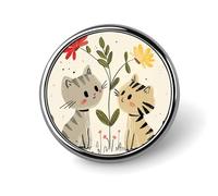 Spilla da bavero a forma di foglie in stile cartone animato, spille rotonde in metallo, spilla alla moda per camicie, giacche, cappelli, circolari, in alluminio, senza pietre preziose, circolari, in