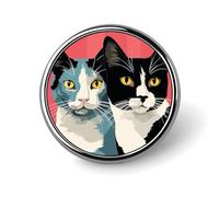 Spilla da bavero a forma di foglie in stile cartone animato, spille rotonde in metallo, spilla alla moda per camicie, giacche, cappelli, circolari, in alluminio, senza pietre preziose, circolari, in