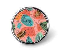 Spilla da bavero a forma di foglie in stile cartone animato, spille rotonde in metallo, spilla alla moda per camicie, giacche, cappelli, circolari, in alluminio, senza pietre preziose, circolari, in