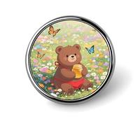 Spilla da bavero a forma di orso bruno, spilla alla moda, spille con bottoni rotondi, camicie, abbigliamento, borse, decoraz