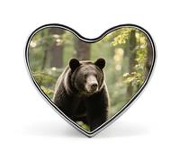 Spilla da bavero a forma di orso, spilla a forma di cuore in metallo da 1 pollice, leggera, con bordi lisci, versatile, spilla con distintivo d'amore per camicie, giacche, borse, regali per amici e