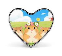 Spilla da bavero a forma di porcellino d'India, spilla a forma di cuore in metallo da 1 pollice, leggera, con bordi lisci, spilla versatile con distintivo d'amore per camicie, giacche, borse, regal