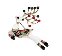 Spilla da bavero a forma di renna, con strass scintillanti, a forma di cervo, accessorio per donne, uomini, moglie, marito, Misura unica, come descritto