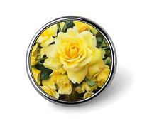 Spilla da bavero a forma di rosa gialla, spilla alla moda, spille con bottoni carini, spille con bottoni rotondi, spille smaltate, spille in metallo per cappelli, camicie, vestiti, borse, decorazioni