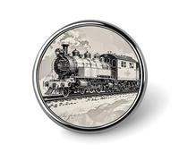 Spilla da bavero a forma di treno, spille rotonde in metallo, spilla alla moda per camicie, giacche, cappelli