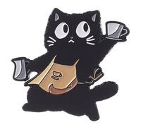 Spilla da bavero a forma gatto a tema caffè Spilla con distintivo animale dei cartoni animati per l ' uso quotidiano e per le occasioni speciali Spilla per corsetto per servizi ristorazione