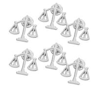 Spilla da Bavero Argento Bilancia Giustizia in Metallo 6 Pezzi | Design ed Elegante, Finitura Lucida e Superficie Liscia, per Cappotti, Giacche e Revers