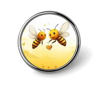 Spilla da bavero Bee Love Honey Spille squisite Bottoni personalizzati Distintivo Spilla unica in metallo Distintivo rotondo Spille rotonde alla moda per borse e vestiti