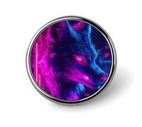 Spilla da bavero carina a forma di al neon 3D, in metallo, rotonda, per giacca, cappello, borsa, accessori, gioielli