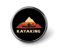 Spilla da bavero carina con logo Kayak, spilla in metallo rotonda, accessorio per giacca, cappello, borsa, gioielli