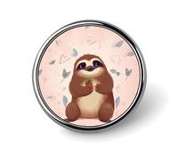 Spilla da bavero colorata con teschi di zucchero, spille rotonde in metallo, spilla alla moda per camicie, giacche, cappelli, circolari, in alluminio, senza pietre preziose, circolari, in alluminio