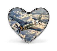 Spilla da bavero con aereo della Prima Guerra Mondiale, alla moda squisite, bottoni personalizzati, distintivi, uniche e originali, a forma di cuore carine, in metallo pe