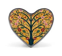 Spilla da bavero con albero della vita giallo-arancio, fiocchi di neve e alberi di Natale - Spille a forma di cuore per accessori da uomo e da donna, spille da bavero in smalto leggero da 1" per zaini