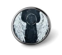 Spilla da bavero con ali d'angelo bianche per uomo, spilla alla moda con corvo a terra - Graziosi distintivi smaltati, spilla in lega di alluminio per cappelli, camicie, borse, giacche e accessori (sp