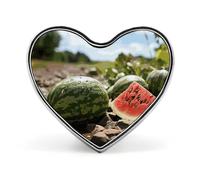 Spilla da bavero con anguria a terra, spilla a forma di cuore in metallo da 1 pollice, leggera, con bordi lisci, spilla versatile con distintivo d'amore per camicie, giacche, borse, regali per amic