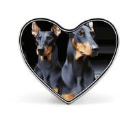Spilla da bavero con animale del Mar Rosso Doberman - Spilla a forma di cuore per accessori da uomo e da donna, spille da bavero in smalto leggero da 1" per zaini, cappelli, borse, cordini