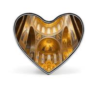 Spilla da bavero con avvoltoio nero sopra un canyon, spilla alla moda, spilla a bottone carina a forma di cuore