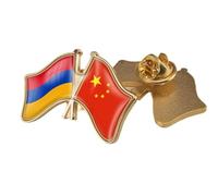 Spilla Da Bavero Con Bandiera Cina E Armenia Intersecata - Spilla Con Distintivo In Cristallo Spilla Con Bandiera Accessorio Di Novità Souvenir In Stile Nazionale Patriottico Per Unisex Farfalla A