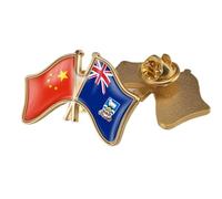 Spilla Da Bavero Con Bandiera Della Cina E Delle Isole Falkland Intersecate - Spilla Da Bavero Con Stampa Di Bandiera In Stile Etnico Creativo Spilla Con Distintivo Patriottico A Forma Di Farfalla