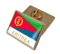Spilla Da Bavero Con Bandiera Dell'Eritrea Spilla Con Distintivo Quadrato In Cristallo Stampato Con Bandiera Nazionale Spilla Con Bandiera Accessorio Di Novità In Stile Per Personaggio Unisex