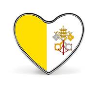 Spilla Da Bavero Con Bandiera Dello Stato Della Città Del Vaticano Spilla Creativa Con Bandiera Nazionale A Forma Di Quadrato/Cerchio/Cuore Accessorio Souvenir In Stile Nazionale Patriottico Unisex