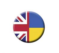 Spilla da bavero con bandiera ucraina del Regno Unito, distintivo della bandiera dell'amicizia dell'Ucraina, supporto del cerchio della pace dell'Ucraina per distintivi della bandiera, bandiera