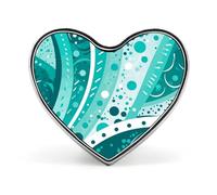 Spilla da bavero con cerchio turchese e bianco, spilla a forma di cuore in metallo da 1 pollice, leggera, con bordi lisci, spilla versatile con distintivo d'amore per camicie, giacche, borse, regal