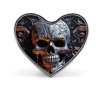 Spilla da bavero con chitarra elettrica e grafica a teschio - Spilla a forma di cuore per accessori da uomo e da donna, spille da bavero in smalto leggero da 1" per zaini, cappelli, borse, cordini
