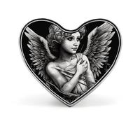 Spilla da bavero con cigno floreale in stile ritratto di angelo - Spilla a forma di cuore per accessori da uomo e da donna, spille da bavero in smalto leggero da 1" per zaini, cappelli, borse, cordini