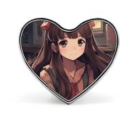 Spilla da bavero con cigno floreale raffigurante una piccola donna in stile anime - Spilla a forma di cuore per accessori da uomo e da donna, spille da bavero in smalto leggero da 1" per zaini, cappel