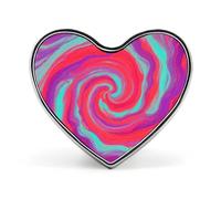 Spilla da bavero con coralli dell'isola rossi e viola - Spilla a forma di cuore per accessori da uomo e da donna, spille da bavero in smalto leggero da 1" per zaini, cappelli, borse, cordini