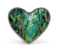 Spilla da bavero con coralli tropicali dell'isola di pioggia - Spille a forma di cuore per accessori da uomo e da donna, spille da bavero in smalto leggero da 1" per zaini, cappelli, borse, cordini