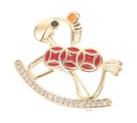 Spilla da Bavero con Cristalli Cavallo in Metallo Oro | Forma Ispirata a Monete Antiche, per Donna, Uso Quotidiano e Anniversari, Adatta a Zaino e Camicia