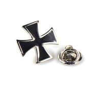 Spilla da bavero con croce nera dei cavalieri templari, design senza tempo, perfetta per gli appassionati di storia e abbigliamento elegante, Medium, Ottone, Nessuna pietra preziosa