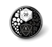 Spilla da bavero con dadi D20 Yin e Yang, spilla da bavero, spilla, distintivo, cravatta, gioielli, decorazione per cappelli, giacche, camicie